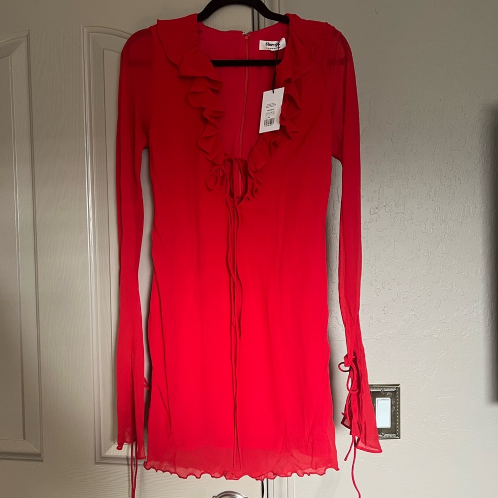 Alesha Mini Dress Showpo Vibrant Red Ruffle Dress